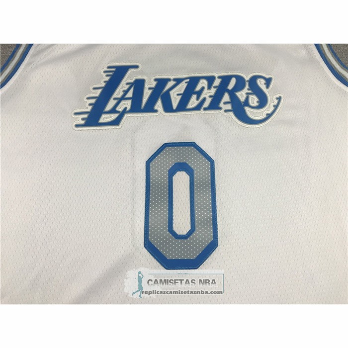 Camiseta Los Angeles Lakers Russell Westbrook NO 0 Ciudad 2020-21 Blanco
